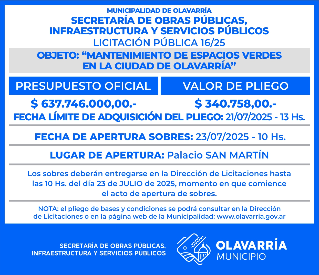 licitación 16 2025
