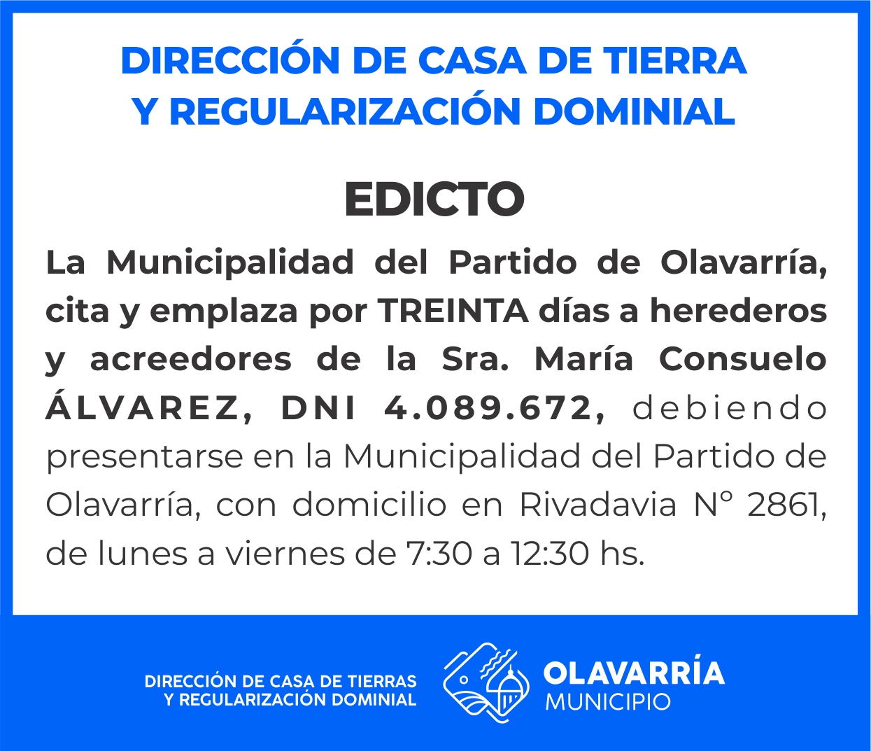 Edicto casa de tierras